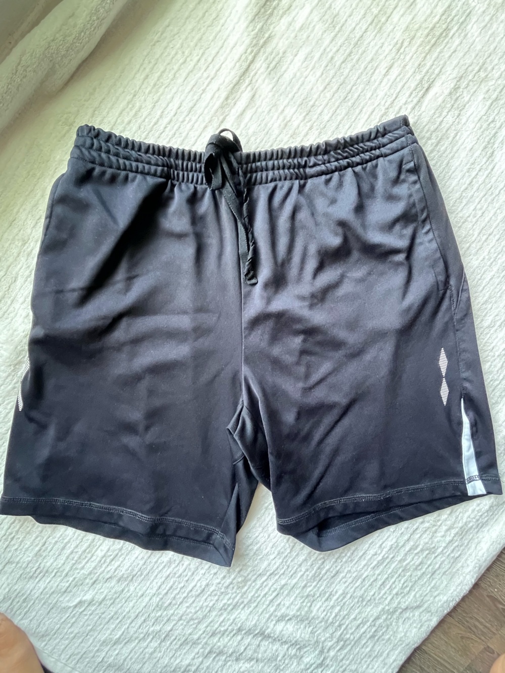Men's Black Athletic Drawstring Shorts